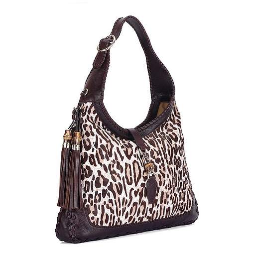 1:1 Gucci 218491 New Jackie Large Shoulder Bags-Coffee Leopard